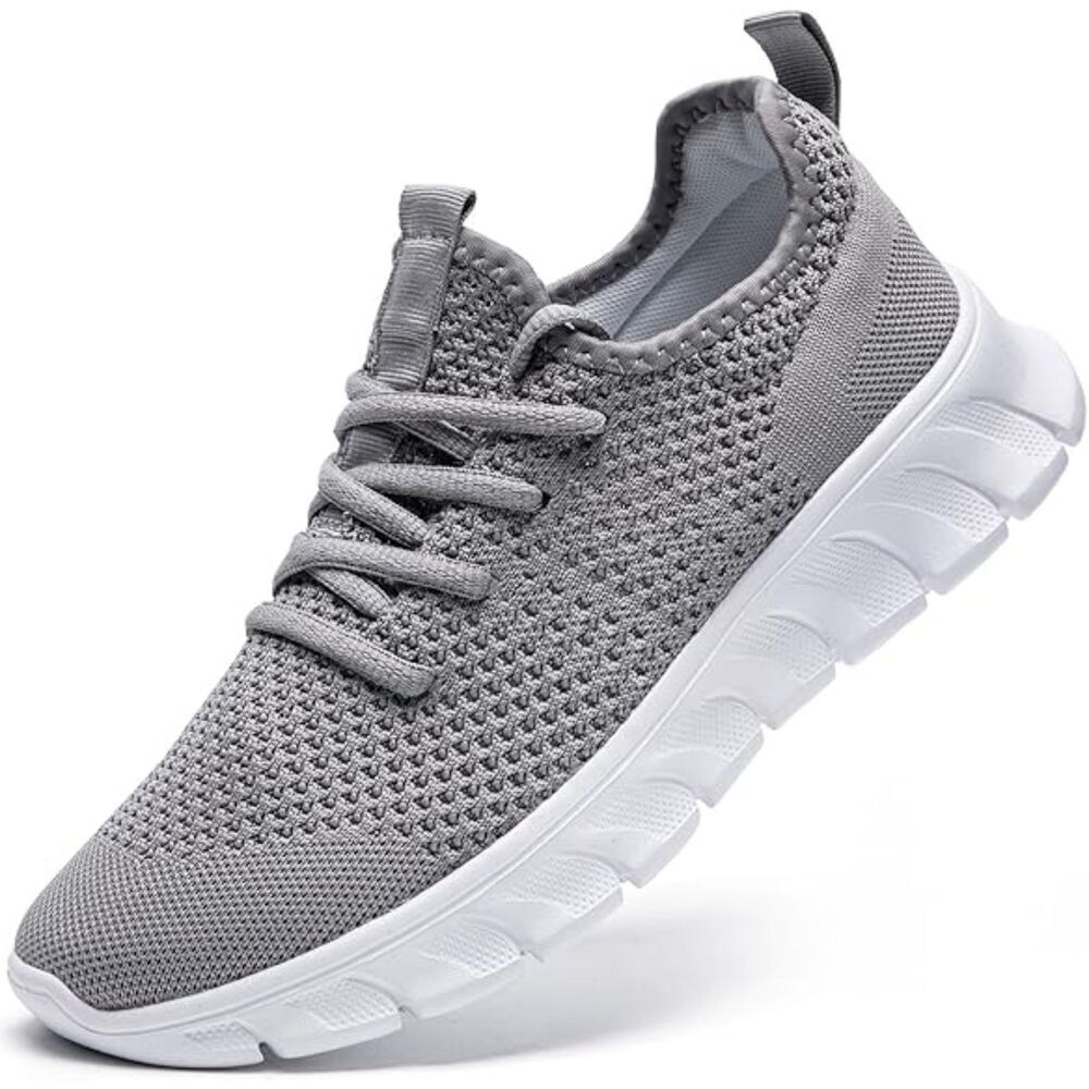Men's A Grey Slip On  Light Weight Tennis Walking Workout Athletic Sneakers